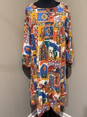 B37 Kathleen Usherwood for Periphery Multicolor Long Sleeve Maxi Dress